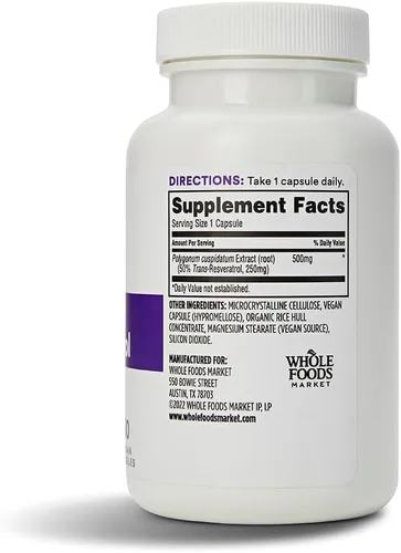 Miniatura 2 de Whole Foods Market, Transresveratrol 250Mg, 60 Cápsulas Vegg