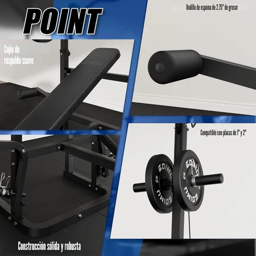 Miniatura 9 de Z3 - Juego de banco de pesas olímpico de 900 libras con extensión de piernas, prensa de entrenamiento 9 en 1 con almohadilla de curl de predicador