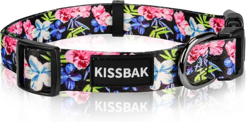 Miniatura 10 de Collar de perro para perros pequeños, diseño especial lindo collar de perrita, suave, ajustable, elegante y floral para cachorro (S, Flor de Loto)