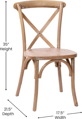 Miniatura 3 de Flash Furniture Advantage Medium con silla X-Back de grano blanco Grano blanco medio
