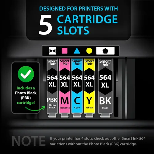 Miniatura 2 de Smart Ink Cartucho de tinta compatible de repuesto de alto rendimiento para HP 564 XL 564XL, paquete de 10 (2 negro, 2 negro y 2 C/M/Y)