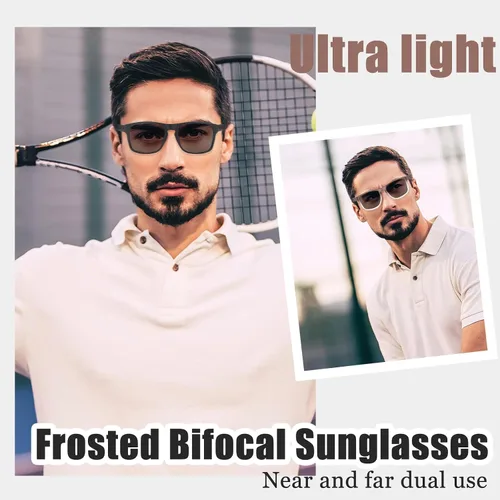 Miniatura 3 de Lentes de sol bifocales para hombre, envolventes deportivos, lectores de sol, de gran tamaño, sin línea, lentes de lectura bifocales con protección
