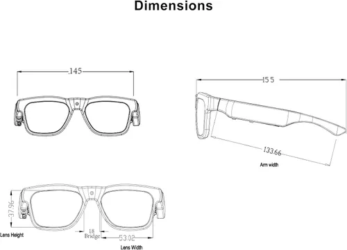 Miniatura 7 de OHO 4K Ultra-Lightweight Smart Glasses, AI Chat & Real-Time Translation, OHO App Supported, Record-While-Charging, UV400 Lens