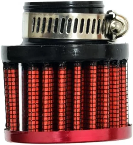 Miniatura 2 de Meriton Abrazadera de goma universal para coche de 25 mm 1" con filtro de aire de entrada con abrazadera ajustable (Rojo)