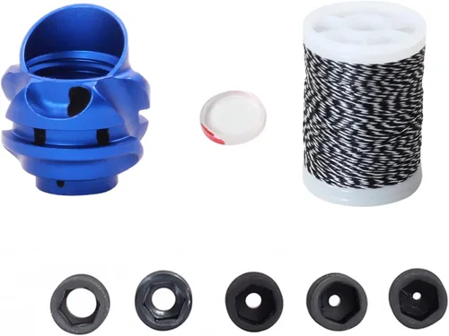 Miniatura 12 de Set de Mira Peep para Tiro con Arco 37/45 Grados 6X 8X con Clarificador y Lente de Núcleo Interno de 5 Tamaños, Accesorio de Cebo para Arco Rojo