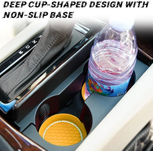 Miniatura 3 de zipelo Portavasos para automóvil con brillantes, paquete de 4, portavasos universal para vehículo, antideslizante, con inserto, accesorios