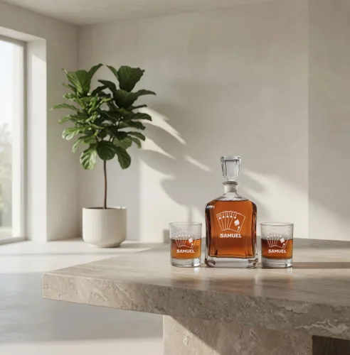 Miniatura 8 de Decantador de whisky personalizado - 4 diseños - Regalos de cumpleaños para hombres 2025, papá, esposo, él, novio - Regalos de whisky para hombres