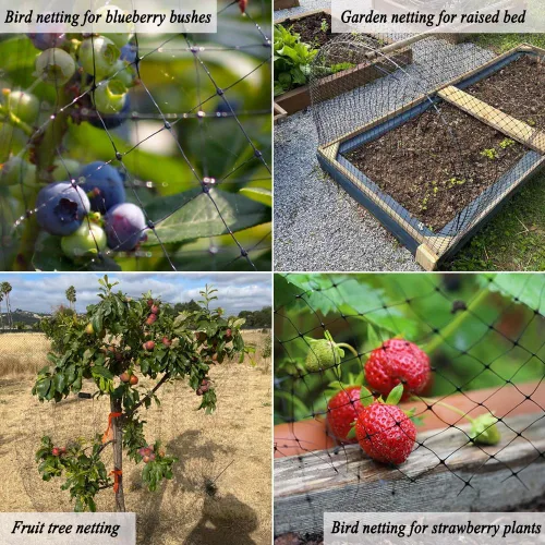 Miniatura 7 de Red para valla de ciervos, 7 x 25 pies, para protección del jardín, 0.56 oz/yd², fuerte y reutilizable para pájaros, protege verduras, tomates