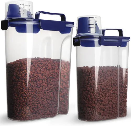 Miniatura 16 de TIOVERY Recipiente mejorado para almacenamiento de comida para perros pequeño, recipiente hermético para comida de gatos, recipiente para comida