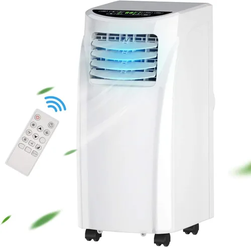 COSTWAY 8000 BTU - Aire acondicionado transportable, 3 en 1, enfriador de aire con deshumidificador incorporado, modo de ventilador, modo para