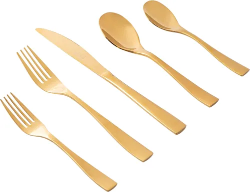 Miniatura 7 de Gibson Elite Earlston - Juego de cubiertos de 20 piezas, utensilios de acero inoxidable, tenedores, cucharas, cuchillos, servicio para 4