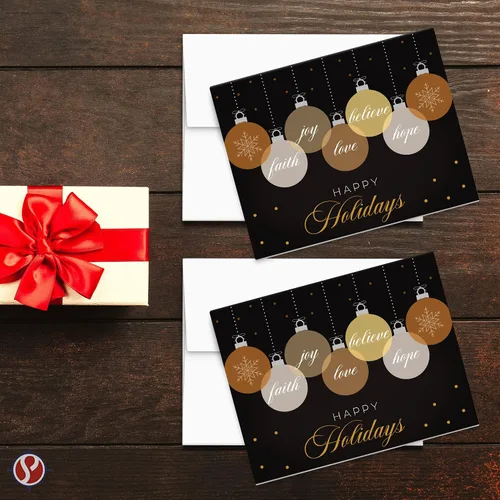 Miniatura 4 de Tarjetas de felicitación 2026 "Happy Holidays, Love, Faith, Hope, Joy, Believe" - Felicidades de Navidad y Año Nuevo, invitaciones, tarjetas