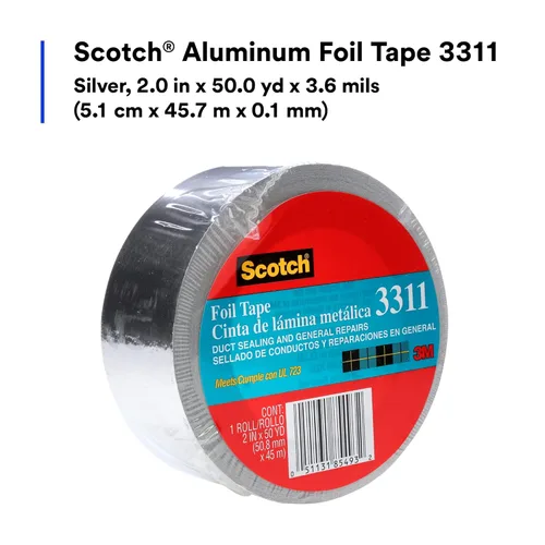 Miniatura 2 de Scotch - Cinta de aluminio, 2 pulgadas por 50 yardas, 3311, 1 rollo