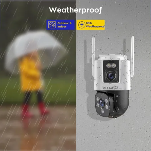 Miniatura 8 de xmartO Kit de cámara inalámbrica de 4 lentes duales, sistema de seguridad de largo alcance de malla WiFi6 de 8 vistas, NVR de doble banda 4K de 16