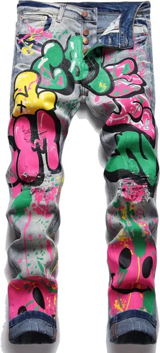 Miniatura 167 de Enrica Pantalones vaqueros estampados casuales para hombre