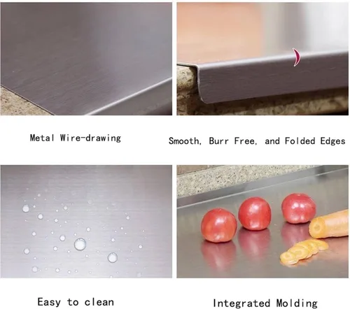 Miniatura 5 de BILLAMB Tablas de Cortar de Acero Inoxidable para la Cocina, Adecuadas para Carne, Frutas, Verduras, Pan y Horneado Tablas de Cortar