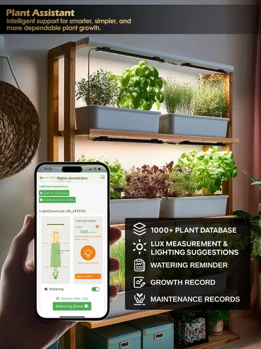 Miniatura 3 de T5 Luz de cultivo inteligente para plantas de interior, tiras de luz LED de espectro completo de 3500 K con temporizador automático de 3/9/12 horas