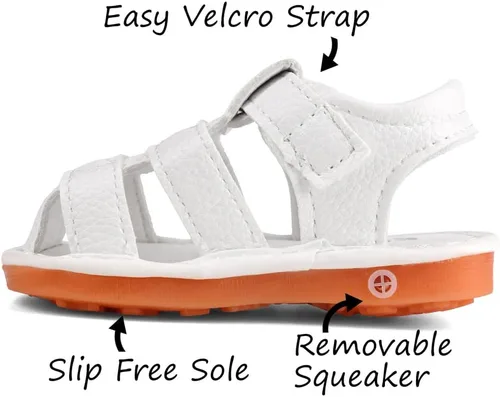 Miniatura 2 de CINDEAR Sandalias chirriantes de verano para niños y niñas, puntera cerrada, antideslizantes, suela de goma premium, zapatos para primeros pasos