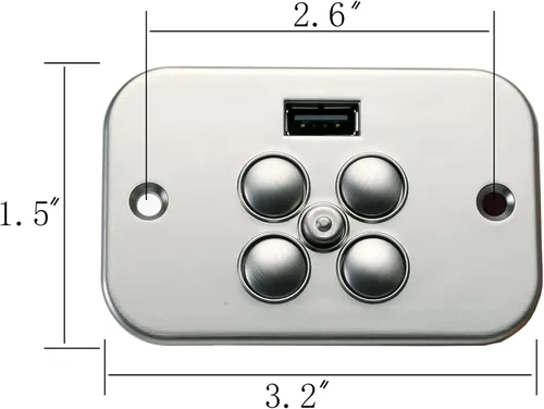 Miniatura 2 de Silla reclinable eléctrica Raffel Systems 5 botones 5 Pin Control de mano Modelo CTR UR2 08 BA Reemplazo con USB