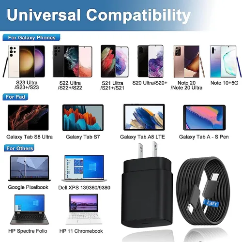 Miniatura 2 de Cargador USB-C de carga súper rápida de 25 W para Samsung Galaxy A17/A16/A15 5G SM-A166 SM-A165 SM-A156 SM-A155 Android Phone Tipo C Cable de carga