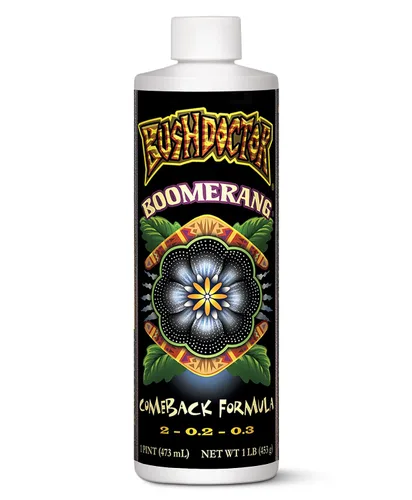 Fertilizante Fox Farm Bushdoctor Boomerang - para la recuperación rápida de plantas estresadas, salud de raíces, nutrición solubilizada - Perfecto