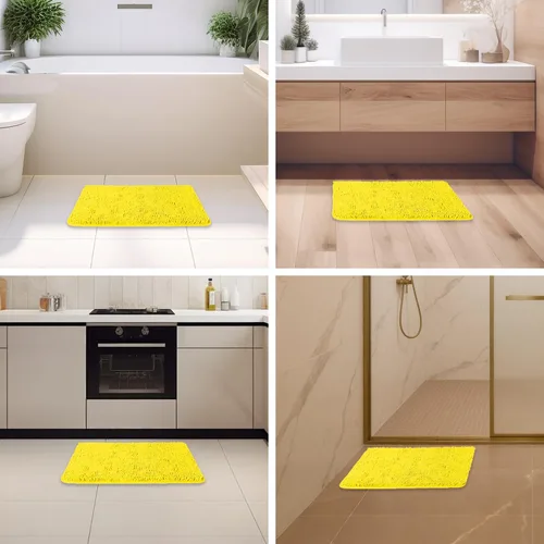 Miniatura 609 de Alfombra de baño pequeña de 12 x 18 pulgadas, lavable y absorbente, antideslizante, alfombra de baño de felpilla gruesa y suave para baño, ducha