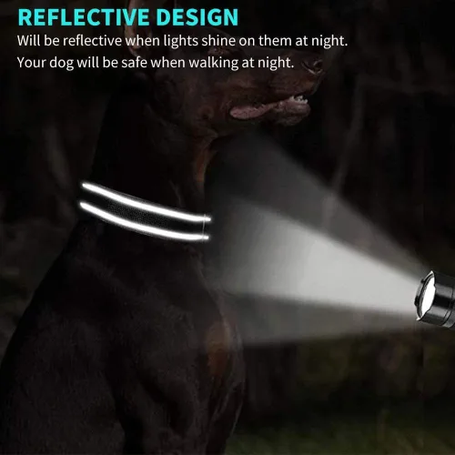 Miniatura 3 de Collares reflectantes personalizados para perros con nombre y número de teléfono bordados, de neopreno suave, acolchado, de nailon transpirable