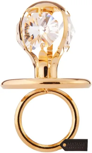Matashi Adorno de chupete de bebé chapado en oro de 24 quilates con cristales para la primera Navidad del bebé y colgante colgante – Gran regalo