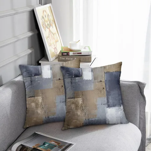 Miniatura 5 de Britimes Fundas de almohada modernas para decoración del hogar, 16 x 16 pulgadas, juego de 2 fundas de almohada decorativas, fundas de almohada
