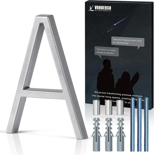 Miniatura 41 de VONDERSO Números flotantes de casa de 5 pulgadas para exteriores, números de dirección modernos de metal antioxidante (3), números de buzón Negro 3