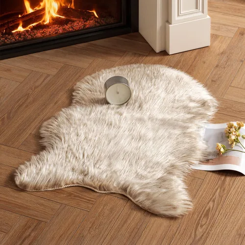 Miniatura 38 de MIULEE Alfombra de Piel de Oveja Sintética de 3 x 5 Pies, Alfombras de Área Mullidas de Lujo - Alfombra Decorativa Shag Súper Suave para Dormitorio