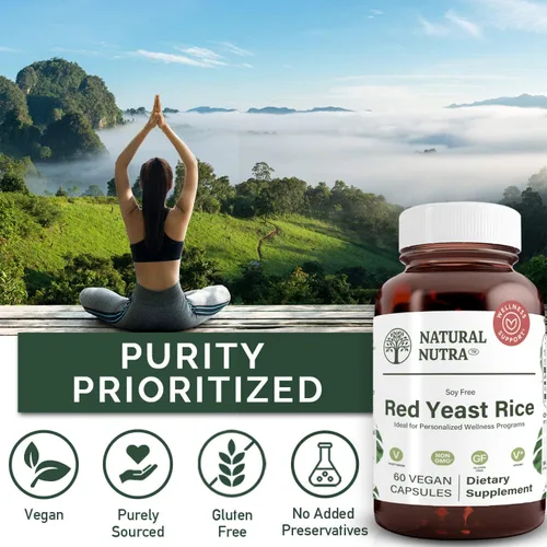 Miniatura 4 de Natural Nutra Extracto de arroz de levadura roja, apoyo cardiovascular, ayuda a mejorar la inmunidad, mejorar la digestión, suplementos sin gluten