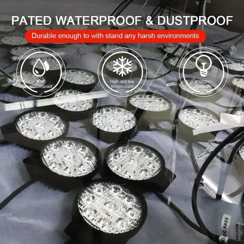 Miniatura 3 de 54W Cápsulas de luz LED, luces de inundación todoterreno de 180°, luces de trabajo LED para camión semi, plataforma, quitanieves, montacargas