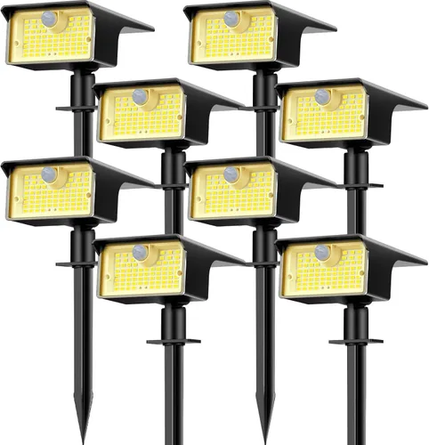 Miniatura 10 de [Paquete de 3 y 62 LED] Reflectores Solares para Exteriores con Sensor de Movimiento, 3 Modos de Sensor de Movimiento, Luces para Exteriores, 2