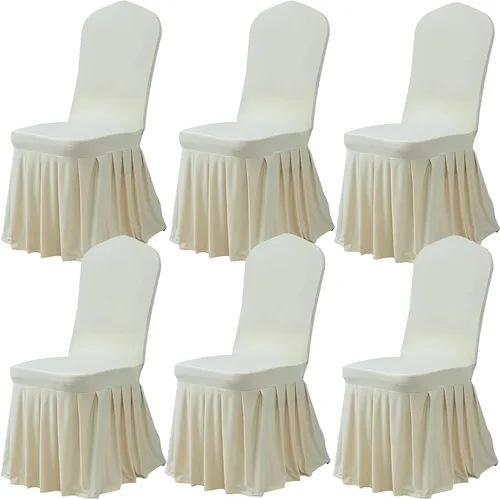 Miniatura 40 de Dimatic Juego de 2 fundas elásticas para sillas de comedor, fundas Parsons con falda, de elastano súper ajuste, funda protectora de asiento para Azul