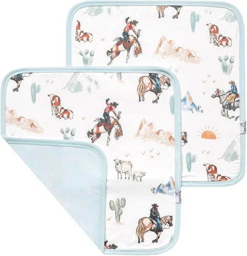 Miniatura 11 de Copper Pearl Juego de 2 mantas de seguridad para bebé, tamaño portátil para auto calmarse sobre la marcha, mantas de bebé ideales para niños