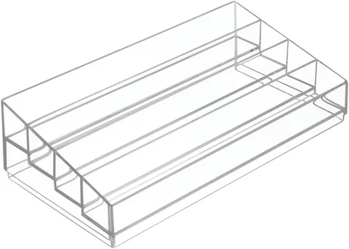 Miniatura 11 de iDesign Organizador de cosméticos y esmaltes de uñas en niveles, colección Clarity, 12.75 pulgadas x 6.5 pulgadas x 3.75 pulgadas, transparente