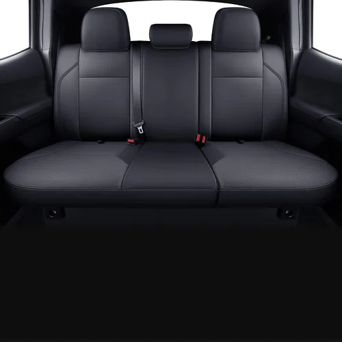 Miniatura 8 de LUCKYMAN CLUB Tacoma 2005-2015 - Fundas de asiento de ajuste personalizado para cabina de tripulación con piel sintética (2005-2015 negro)