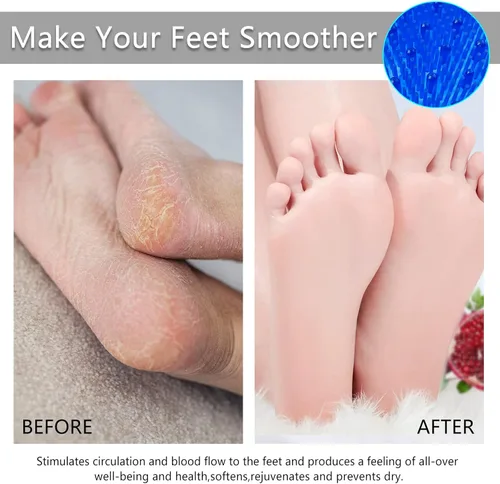 Miniatura 4 de AXLOFO® Alfombrilla de ducha para pies, tamaño XL más grande, con ventosas antideslizantes, limpia, exfolia, masajea tus pies sin doblarse, Azul