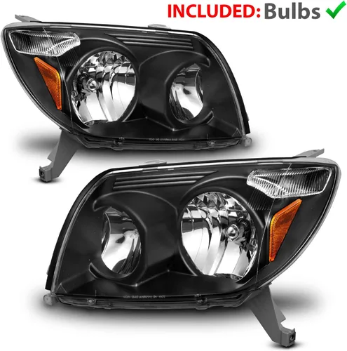 Miniatura 2 de AmeriLite Par de faros delanteros de repuesto negros para Toyota 4 Runner Sport SUV 03-05 - lado del pasajero y del conductor