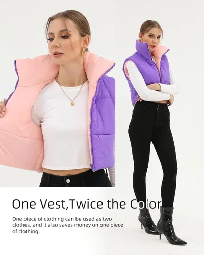 Miniatura 12 de Xeoxarel Chaleco acolchado corto con bolsillos para mujer (XS-XXL)