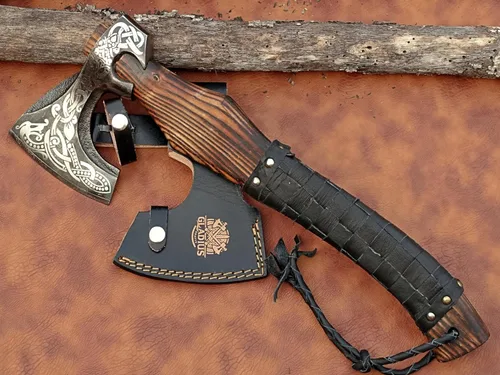 Miniatura 2 de Exquisita hacha vikinga hecha a mano, ideal para coleccionistas y entusiastas Auténtica, artesanal Hacha de estilo medieval con acero de alto