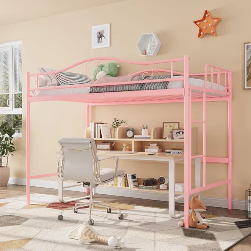 Miniatura 3 de GarveeHome Litera individual sobre individual, litera de metal resistente con barandilla de seguridad y escalera, capacidad de peso de 400 libras