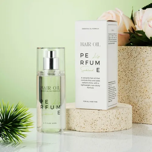 Miniatura 8 de Aceite de Perfume Capilar para Mujeres (Lirio Sándalo), Spray de Protección Térmica de Aceite de Argán para Cuidado del Cabello Seco, Dañado