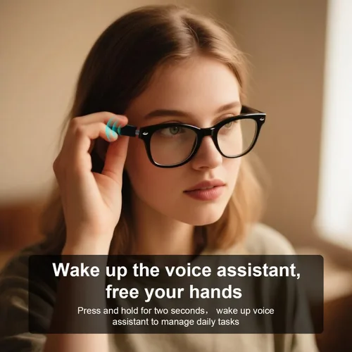 Miniatura 5 de Anteojos inteligentes con Bluetooth, IPX5 impermeables y anti-luz azul, anteojos de audio inteligentes con toque inteligente, altavoz de oído