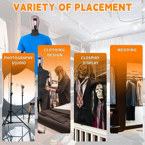 Miniatura 5 de Maniquí masculino de cuerpo completo, modelo de soporte de maniquí de 73 pulgadas, soporte de maniquí modelo realista para exhibición, cuerpo