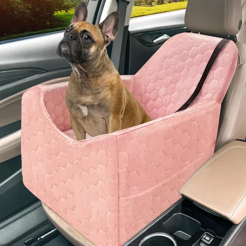 Miniatura 13 de Asiento de automóvil para perros pequeños/medianos, asiento elevador de perro de espuma viscoelástica, seguridad de viaje para asiento de automóvil