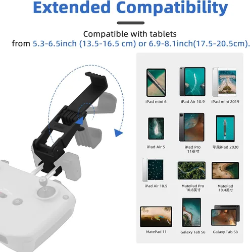 Miniatura 2 de HeiyRC Soporte para tableta para DJI Neo, Mini 4K, Mini 4 Pro, Mini 3/3 Pro, Mini 2 SE, AIR 3, Mavic 3 Pro, Mavic Air 2S Soporte extendido ajustable