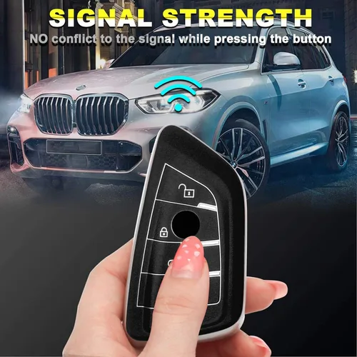 Miniatura 4 de Xotic Tech para BMW 1 2 3 4 5 6 7 Series X1 X3 X4 Key Fob Cover TPU Front+ABS Shell Back Case Protector de llave