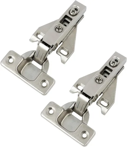 Probrico 1 par (2 unidades) bisagras de gabinete de cocina para gabinete de marco frontal, bisagras de gabinete ocultas de níquel satinado cepillado